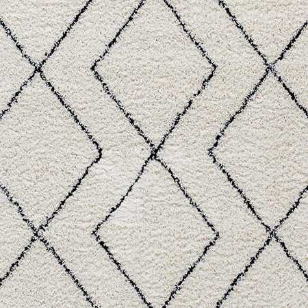 Flash Furniture Geometric Style Bohemian Shag Area Rug - 5' x 7' - Ivory RC-MS-202012-01-57-GG